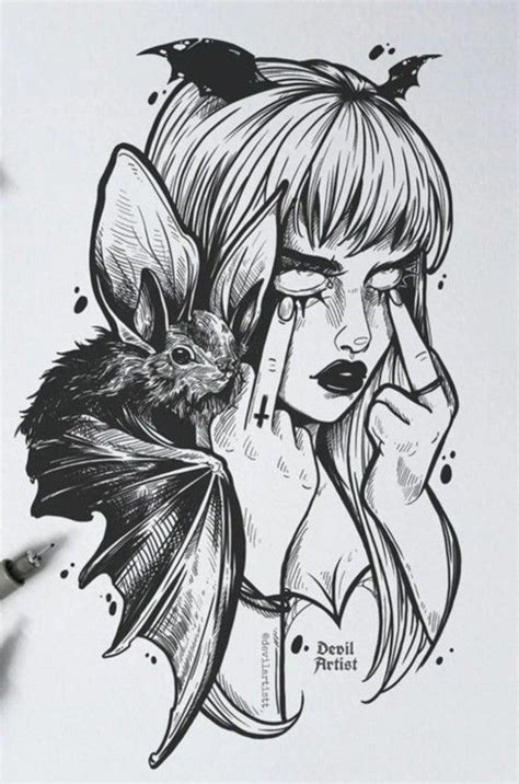 dark art tattoo|dark feminine tattoo.